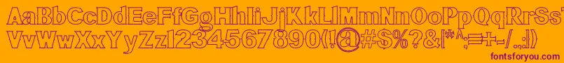 BluegrassOutline Font – Purple Fonts on Orange Background