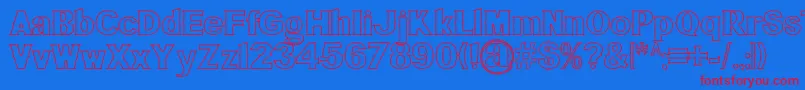 BluegrassOutline Font – Red Fonts on Blue Background