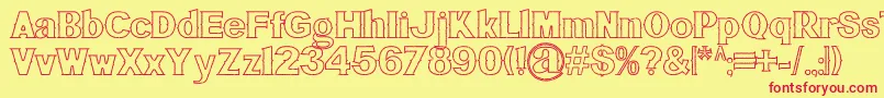 BluegrassOutline Font – Red Fonts on Yellow Background