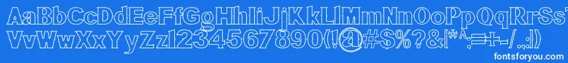 BluegrassOutline Font – White Fonts on Blue Background