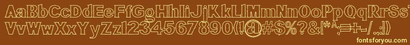 BluegrassOutline Font – Yellow Fonts on Brown Background