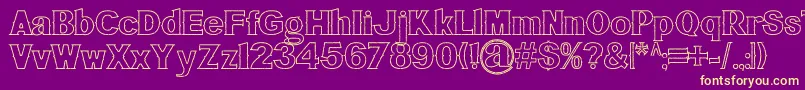 BluegrassOutline Font – Yellow Fonts on Purple Background