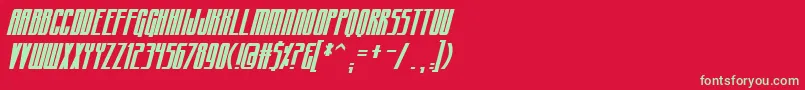 CraterfaceCondensedBb Font – Green Fonts on Red Background