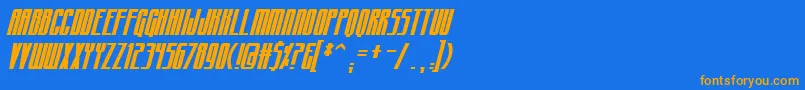 CraterfaceCondensedBb Font – Orange Fonts on Blue Background