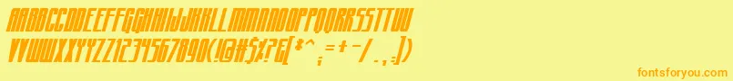 CraterfaceCondensedBb Font – Orange Fonts on Yellow Background