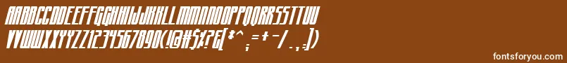 フォントCraterfaceCondensedBb – 茶色の背景に白い文字