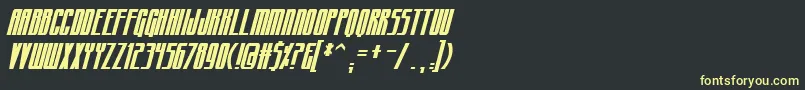 フォントCraterfaceCondensedBb – 黒い背景に黄色の文字