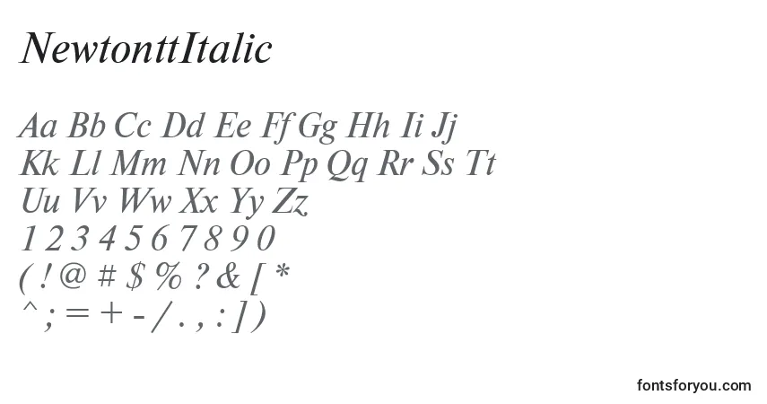Schriftart NewtonttItalic – Alphabet, Zahlen, spezielle Symbole