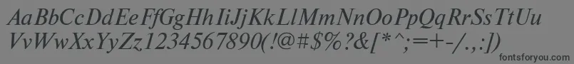 NewtonttItalic Font – Black Fonts on Gray Background