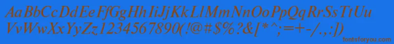 NewtonttItalic Font – Brown Fonts on Blue Background