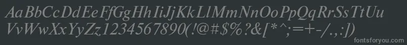 Czcionka NewtonttItalic – szare czcionki na czarnym tle