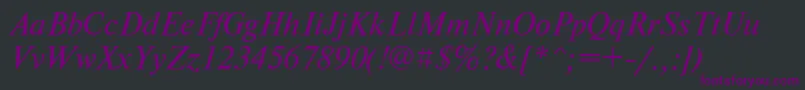 NewtonttItalic Font – Purple Fonts on Black Background