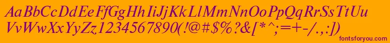 NewtonttItalic Font – Purple Fonts on Orange Background
