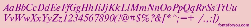 NewtonttItalic Font – Purple Fonts on Pink Background