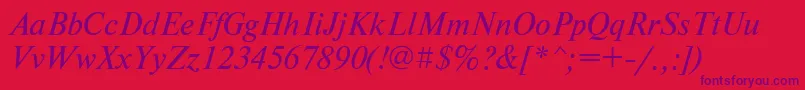 NewtonttItalic Font – Purple Fonts on Red Background