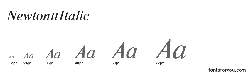 NewtonttItalic Font Sizes