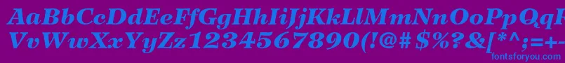 WilkeltstdBlackitalic-fontti – siniset fontit violetilla taustalla