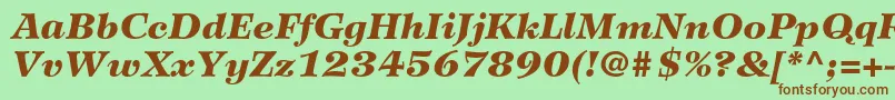 Fonte WilkeltstdBlackitalic – fontes marrons em um fundo verde