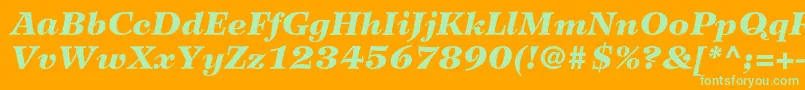 WilkeltstdBlackitalic-Schriftart – Grüne Schriften auf orangefarbenem Hintergrund