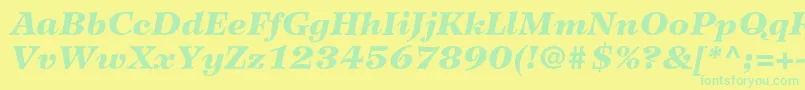 WilkeltstdBlackitalic Font – Green Fonts on Yellow Background