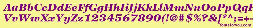 WilkeltstdBlackitalic Font – Purple Fonts on Yellow Background