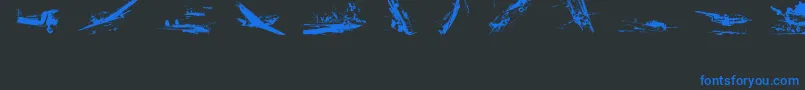 fuente WorldWarIiWarplanes2 – Fuentes Azules Sobre Fondo Negro