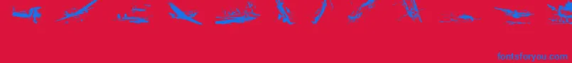 WorldWarIiWarplanes2 Font – Blue Fonts on Red Background