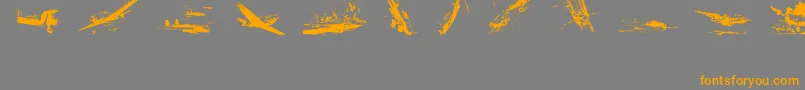 WorldWarIiWarplanes2-Schriftart – Orangefarbene Schriften auf grauem Hintergrund