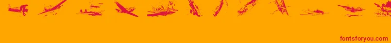 WorldWarIiWarplanes2 Font – Red Fonts on Orange Background