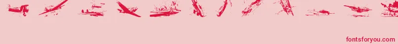 WorldWarIiWarplanes2-Schriftart – Rote Schriften auf rosa Hintergrund