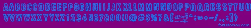 BeastOfBurden-Schriftart – Blaue Schriften auf violettem Hintergrund