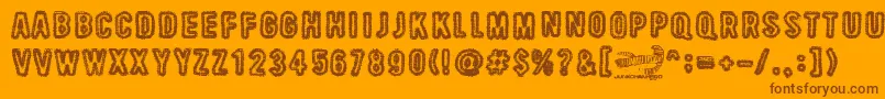 Weitere Informationen zur BeastOfBurden-Schriftart BeastOfBurden-Schriftart – Braune Schriften auf orangefarbenem Hintergrund