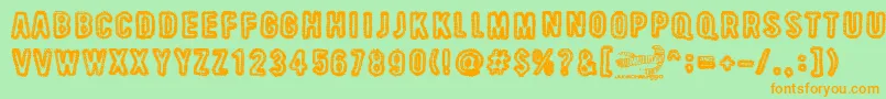 BeastOfBurden Font – Orange Fonts on Green Background