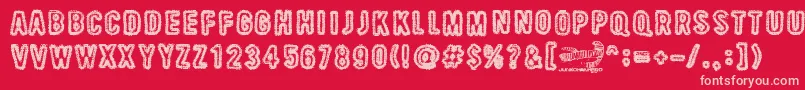 Czcionka BeastOfBurden – różowe czcionki na czerwonym tle