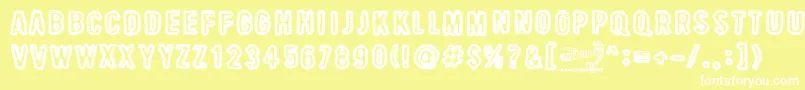 BeastOfBurden Font – White Fonts on Yellow Background
