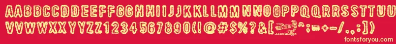 BeastOfBurden Font – Yellow Fonts on Red Background