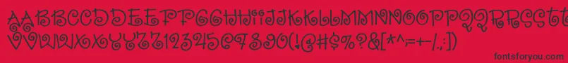 SillyheartDemo Font – Black Fonts on Red Background