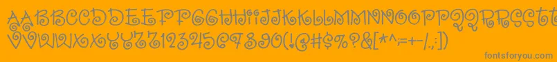 SillyheartDemo Font – Gray Fonts on Orange Background