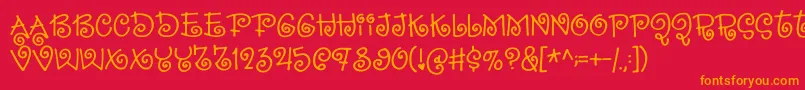 SillyheartDemo Font – Orange Fonts on Red Background