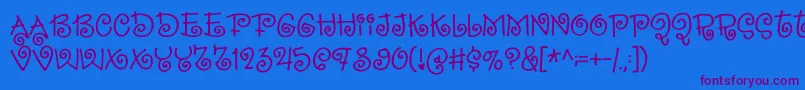 SillyheartDemo Font – Purple Fonts on Blue Background