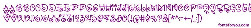 SillyheartDemo Font – Purple Fonts on White Background