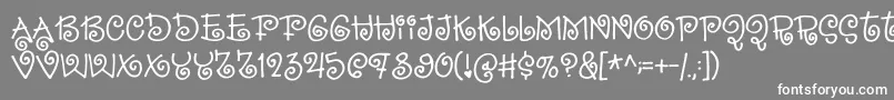 フォントSillyheartDemo – 灰色の背景に白い文字