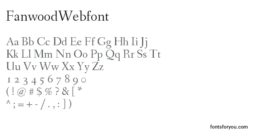 Fuente FanwoodWebfont - alfabeto, números, caracteres especiales
