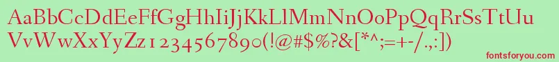 FanwoodWebfont Font – Red Fonts on Green Background