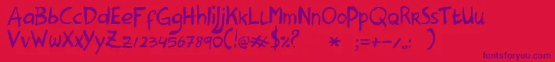 HanodedHeavy Font – Purple Fonts on Red Background