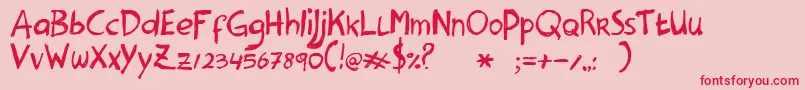 HanodedHeavy Font – Red Fonts on Pink Background