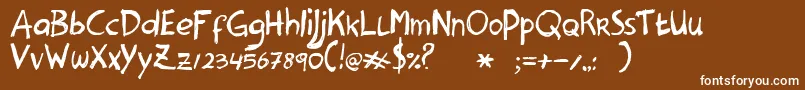 HanodedHeavy Font – White Fonts on Brown Background