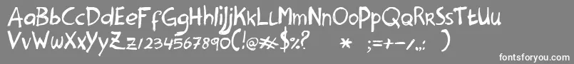 HanodedHeavy Font – White Fonts on Gray Background