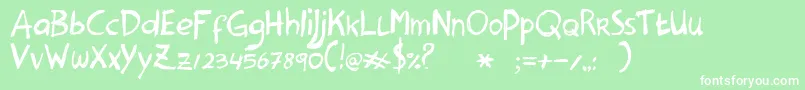 HanodedHeavy Font – White Fonts on Green Background