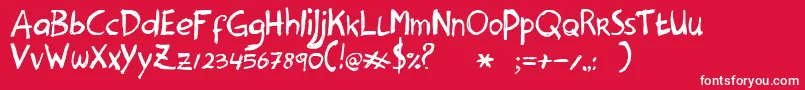 HanodedHeavy Font – White Fonts on Red Background
